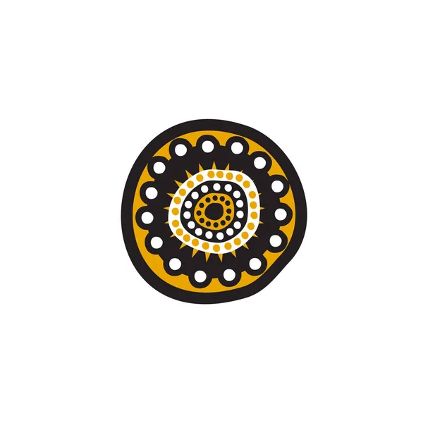 Pontos de arte aborígines pintura ícone logotipo design ilustração —  Vetores de Stock