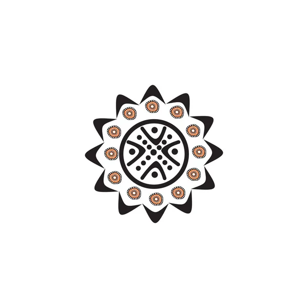 Aboriginal art dots painting icon logo design illustration — 스톡 벡터