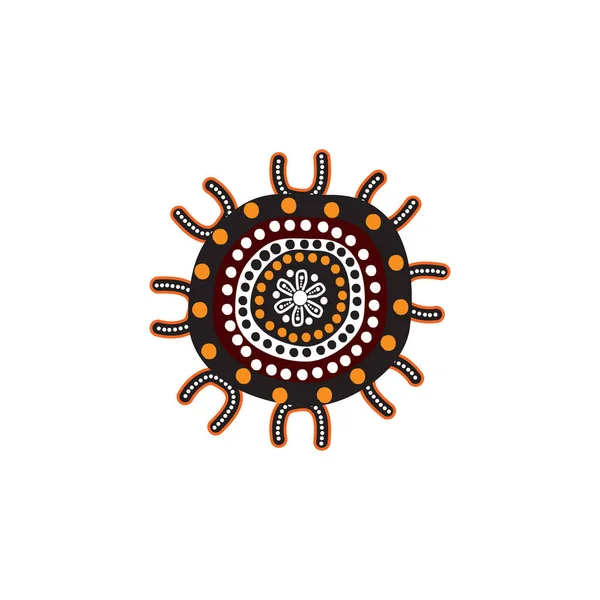 Art autochtone points peinture icône logo conception illustration — Image vectorielle