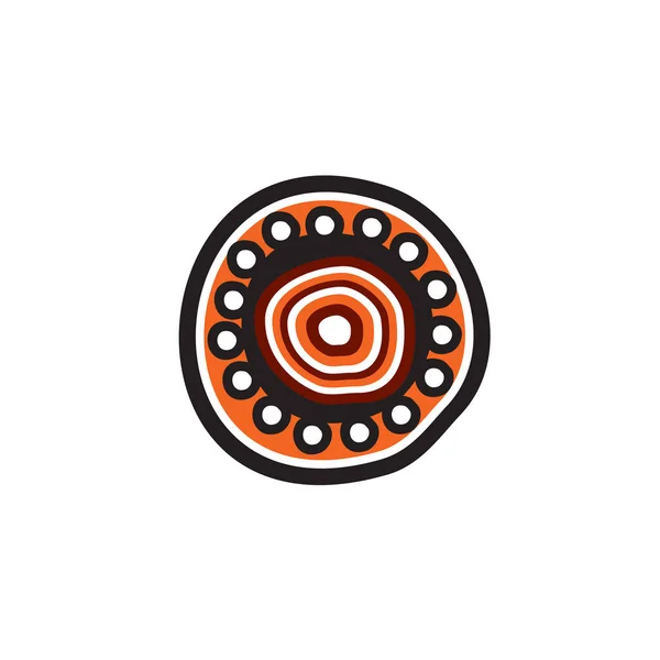 Aboriginal kunst stippen schilderen pictogram logo ontwerp illustratie — Stockvector