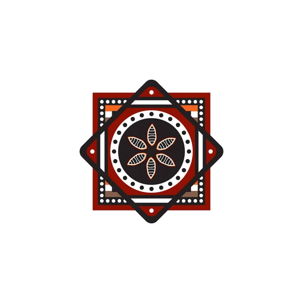 Аборигени мистецтво крапки живопис значок логотип дизайн ілюстрація — стоковий вектор