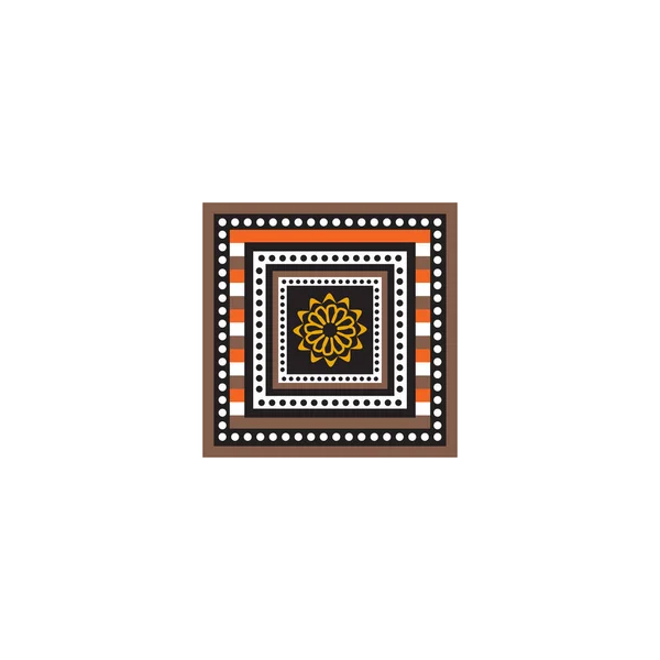 Aboriginal art dots painting icon logo design illustration — Stock Vector