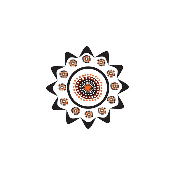 Art autochtone points peinture icône logo conception illustration — Image vectorielle