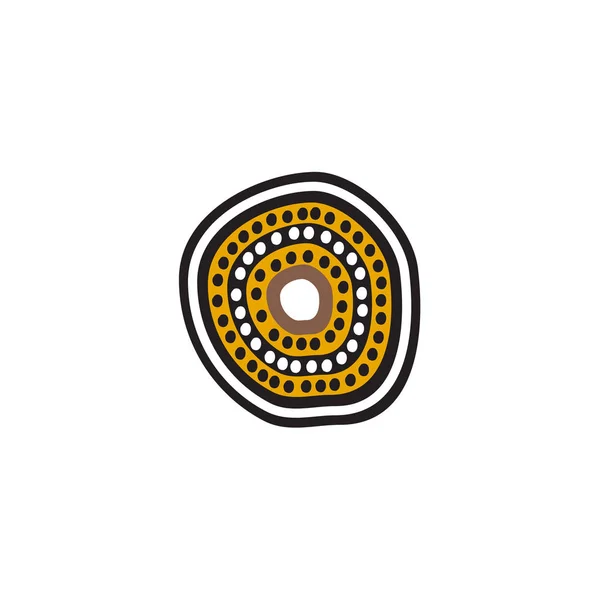 Аборигени мистецтво крапки живопис значок логотип дизайн ілюстрація — стоковий вектор