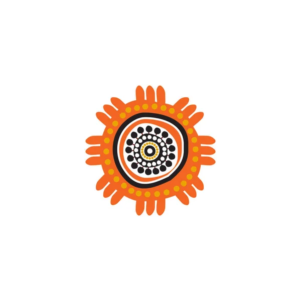 Aboriginal art tečky malování ikony logo design vektorové šablony — Stockový vektor