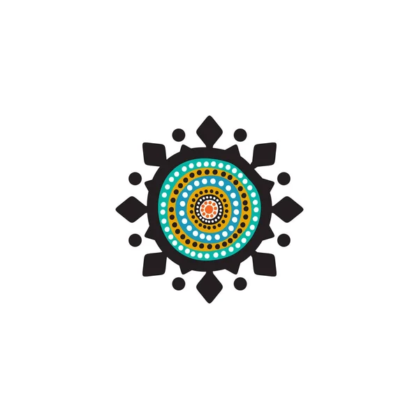 Aboriginal art tečky malování ikony logo design ilustrace — Stockový vektor