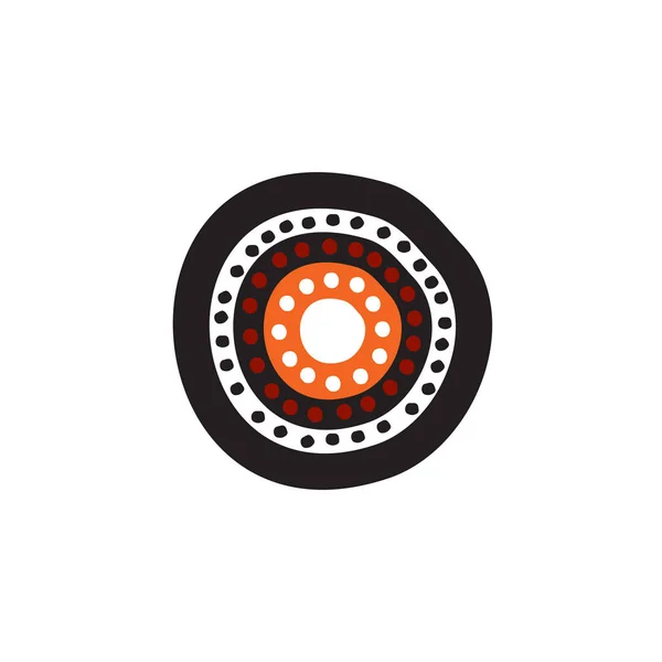 Modèle vectoriel de conception de logo d'icône de peinture de points art autochtone — Image vectorielle