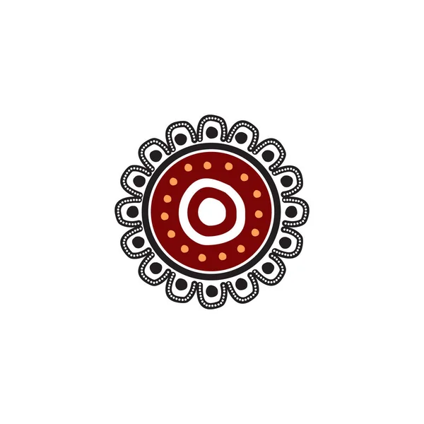 Aboriginal art tečky malování ikony logo design ilustrace — Stockový vektor