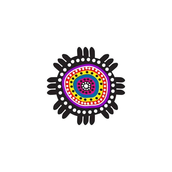 Aboriginal art dots schilderij pictogram ontwerp vector template — Stockvector