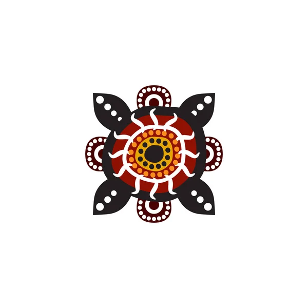 Aboriginal art dots painting icon logo design illustration — 스톡 벡터