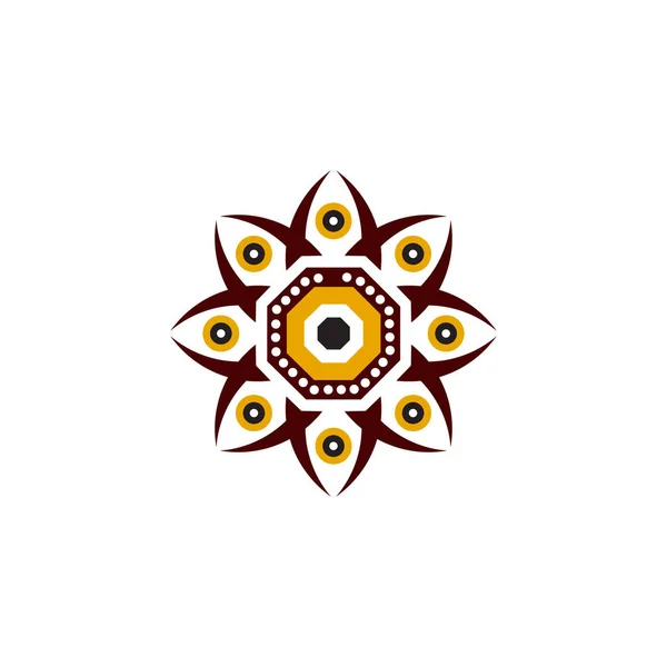 Pontos de arte aborígines pintura ícone logotipo design ilustração — Vetor de Stock