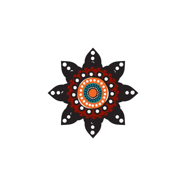 Ilustración de diseño de logotipo de icono de pintura de puntos de arte aborigen — Archivo Imágenes Vectoriales