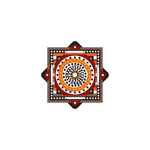 Pontos de arte aborígines pintura ícone logotipo design ilustração — Vetor de Stock