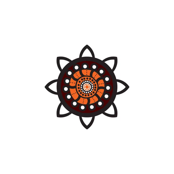 Ilustración de diseño de logotipo de icono de pintura de puntos de arte aborigen — Archivo Imágenes Vectoriales