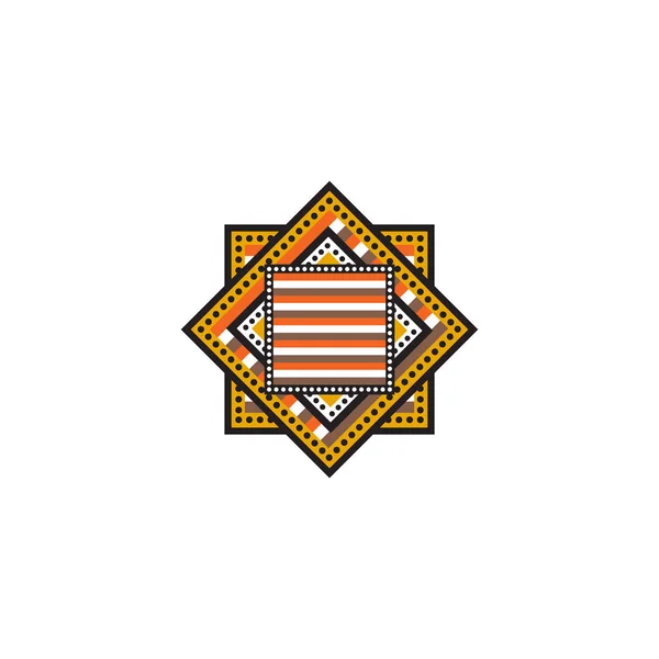 Aborigine Kunst Punkte Malerei Ikone Logo Design Illustration — Stockvektor