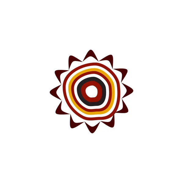 Pontos de arte aborígines pintura ícone logotipo design ilustração —  Vetores de Stock