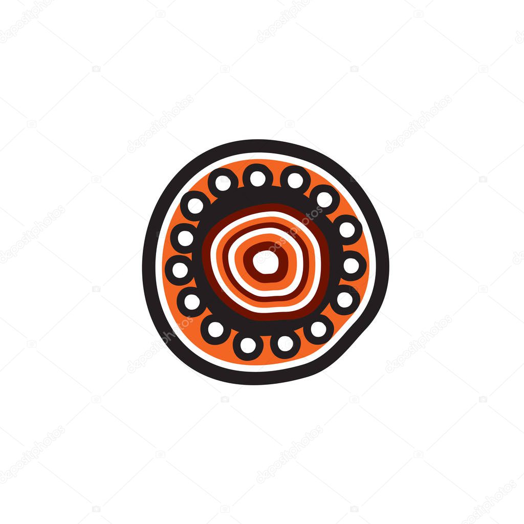 Aboriginal art dots painting icon logo design illustration