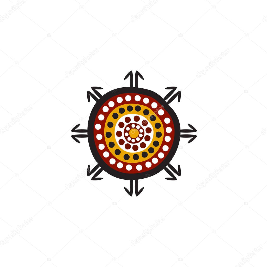 Aboriginal art dots painting icon logo design illustration template