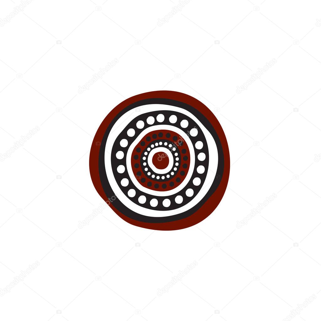 Aboriginal art dots painting icon logo design illustration template