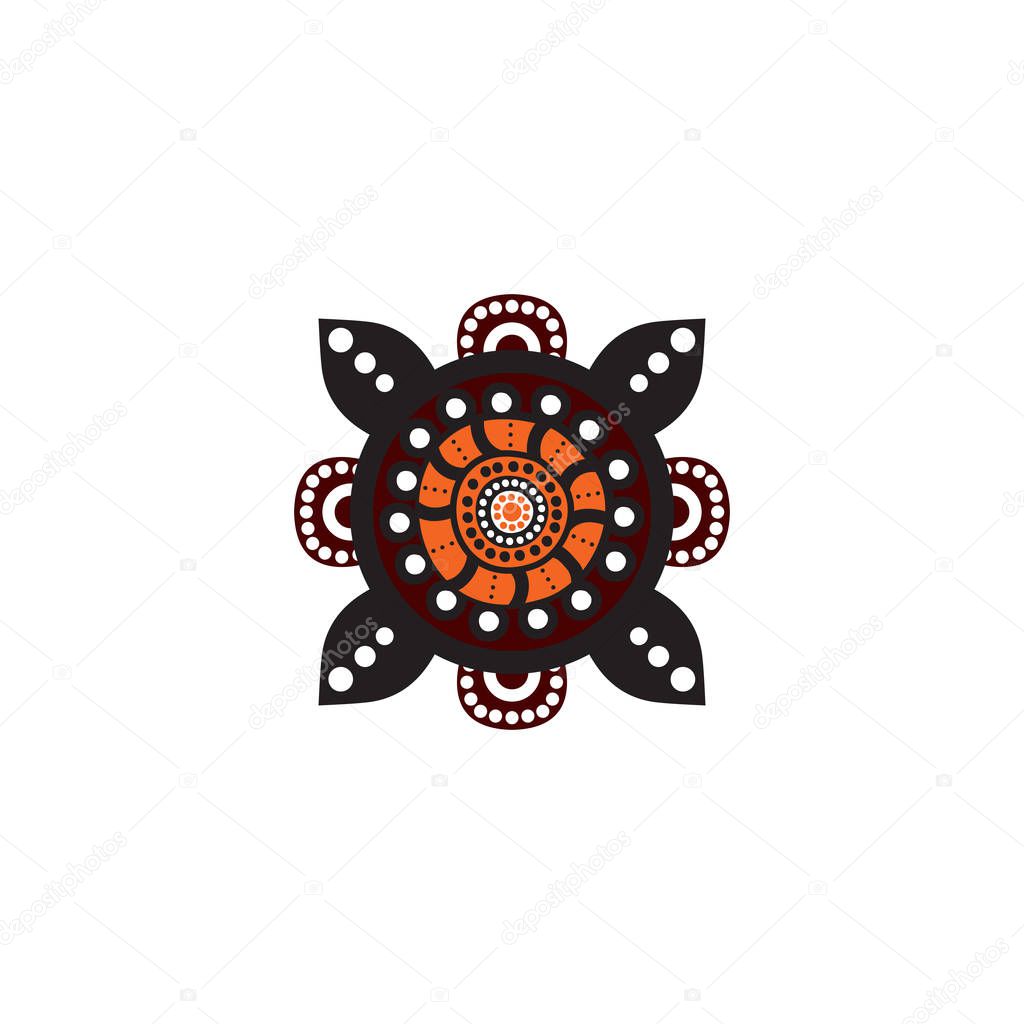 Aboriginal art dots painting icon logo design illustration template