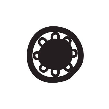 Aborjin sanat noktaları simge logo tasarımı şablonu boyuyor