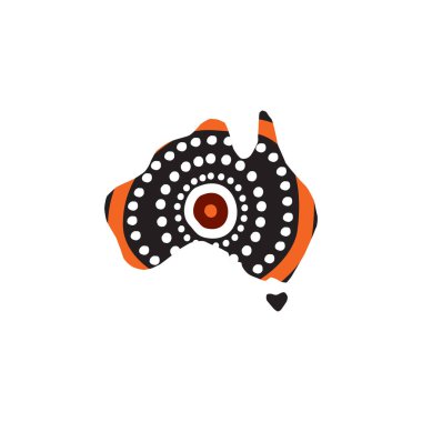 Avustralya haritası kullanılarak çizilen Aborjin sanat noktaları