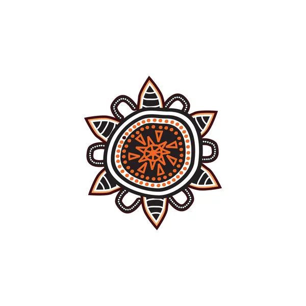 Aborígene arte pontos pintura ícone logotipo design vetor modelo — Vetor de Stock
