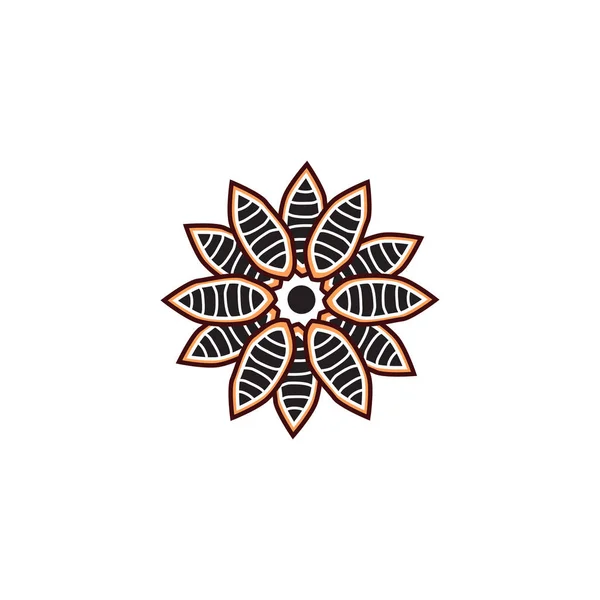 Plantilla de vector de diseño de logotipo de icono de pintura de puntos de arte aborigen — Vector de stock
