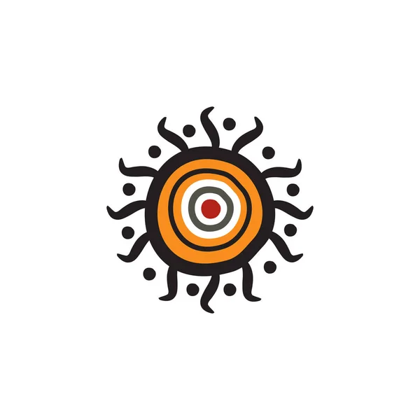 Aboriginal konst prickar målning ikon logotyp design vektor mall — Stock vektor