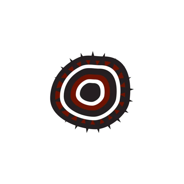 Aboriginal konst prickar målning ikon logotyp design vektor mall — Stock vektor