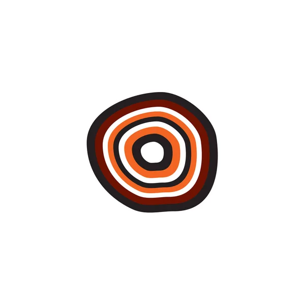 Modèle vectoriel de conception de logo d'icône de peinture de points art autochtone — Image vectorielle