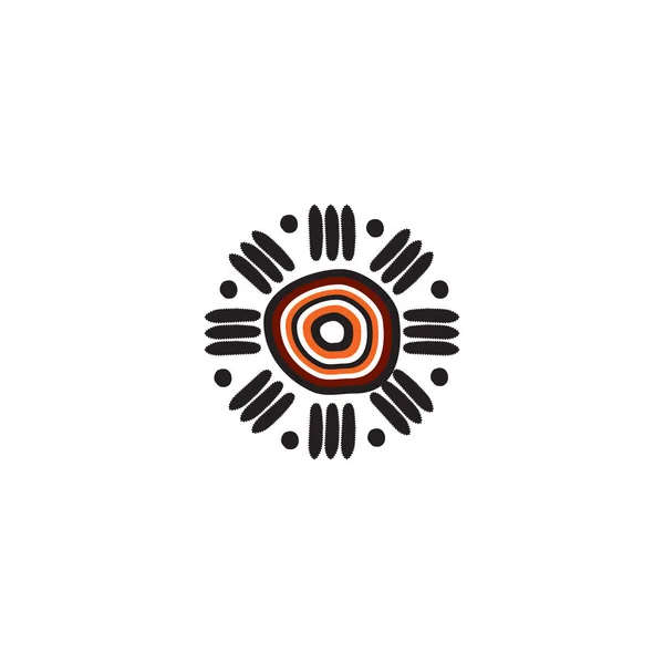 Aboriginal art dots schilderij pictogram ontwerp vector template — Stockvector