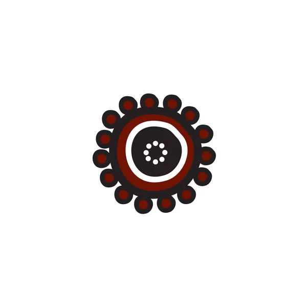 Plantilla de vector de diseño de logotipo de icono de pintura de puntos de arte aborigen — Vector de stock