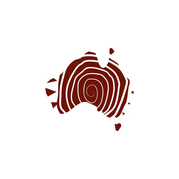 Arte aborigena puntini pittura con l'utilizzo di mappa australiana contorno t — Vettoriale Stock