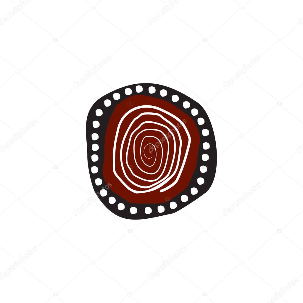 Aboriginal art dots painting icon logo design vector template