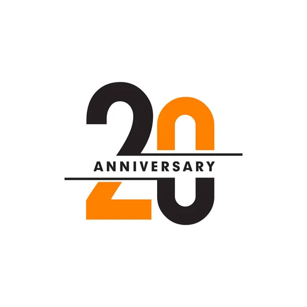 20º aniversario emblema logotipo diseño vector illustrat — Vector de stock