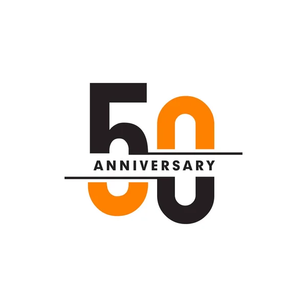 50º aniversario de la celebración emblema logotipo diseño vector illustrat — Archivo Imágenes Vectoriales