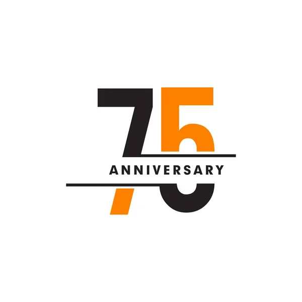 75º aniversario de la celebración emblema logotipo diseño vector illustrat — Archivo Imágenes Vectoriales