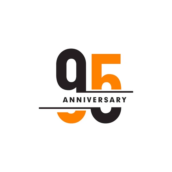 95. oslava výročí emblém logo design vektor ilustrace — Stockový vektor