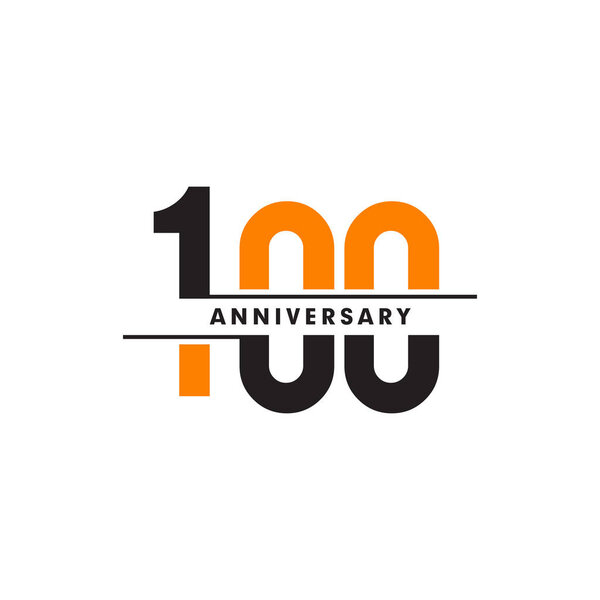 100th celebrating anniversary emblem logo design vector illustra