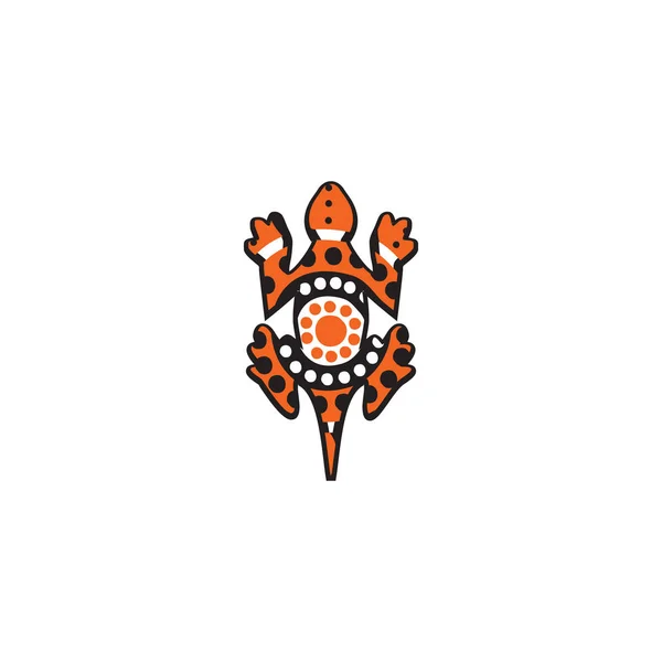 Lizard logo design with aboriginal style — 스톡 벡터