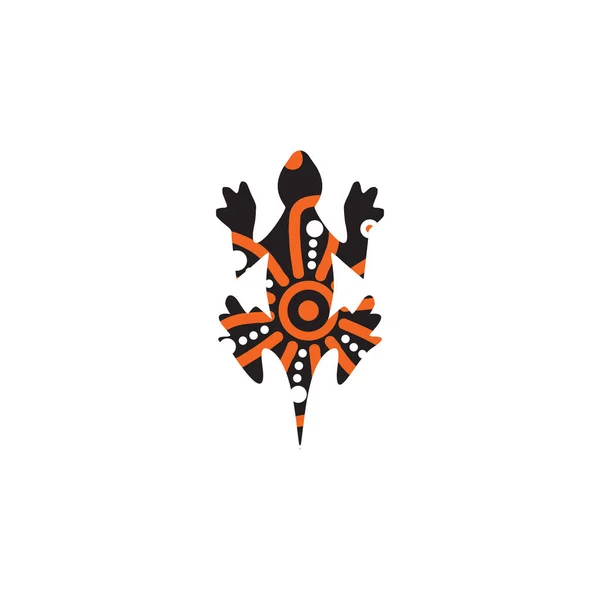 Diseño del logo del lagarto con estilo aborigen — Vector de stock