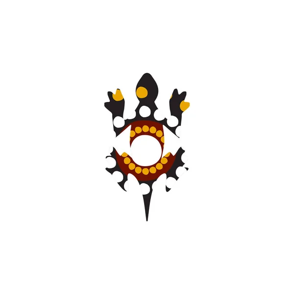 Ящерица дизайн логотипа с аборигенным стилем — стоковый вектор