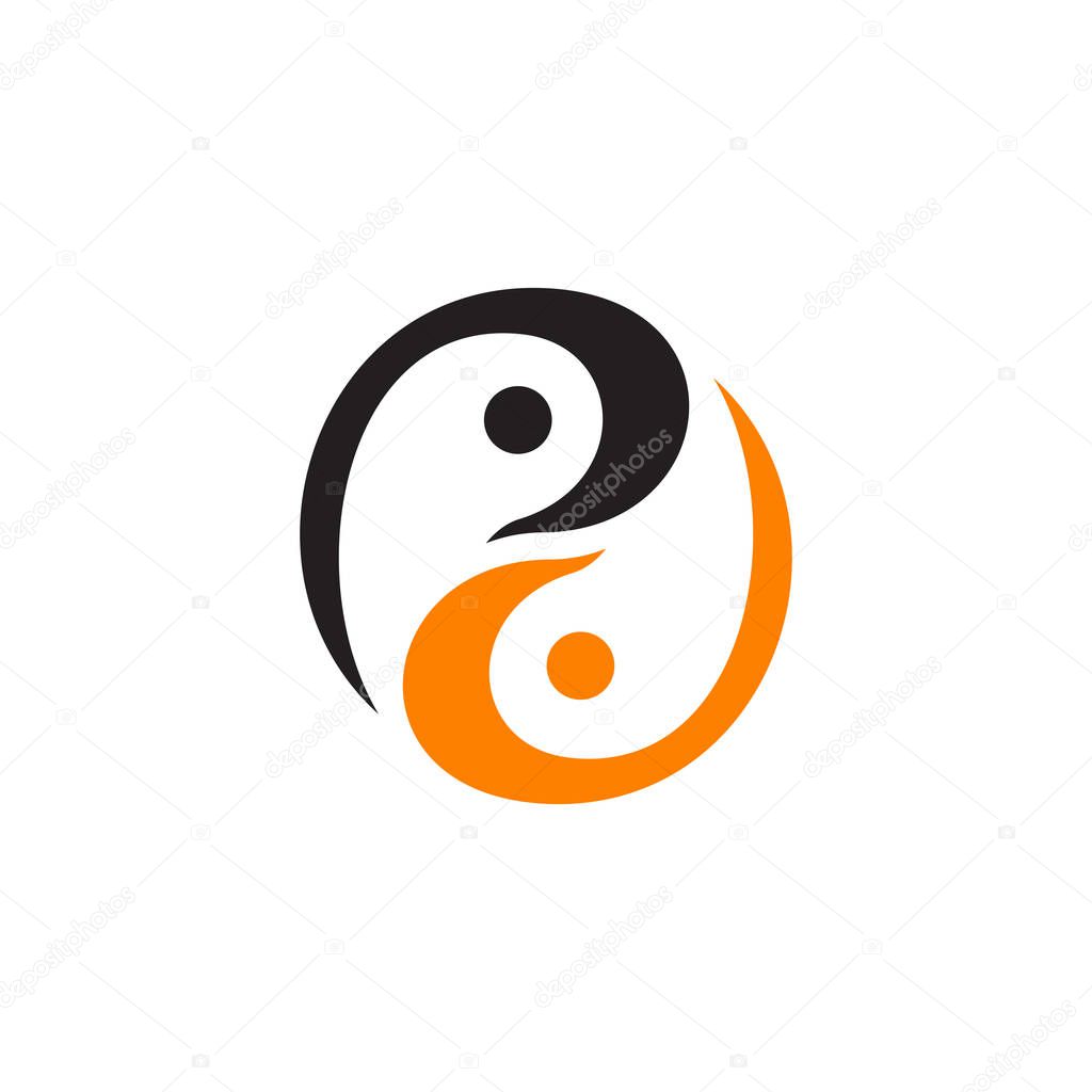 Yin yang circle icon logo design inspiration vector illustration template