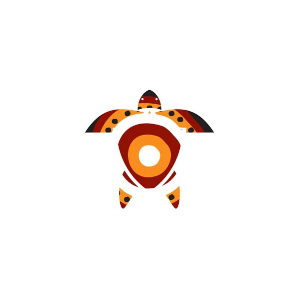 Logo icône tortue avec vecteur de style aborigène — Image vectorielle