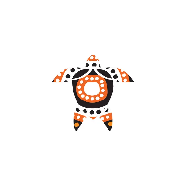 Turtle icon logo design with aboriginal style vector — Stock Vector