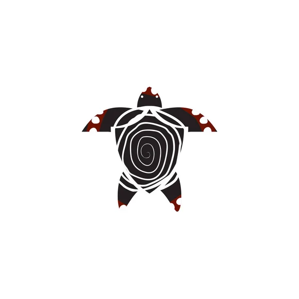 Logo icône tortue avec vecteur de style aborigène — Image vectorielle