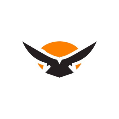 Kartal kuş simgesi logo tasarım şablonu