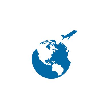 Uçak simgesi çizimi olan seyahat şirketi logosu tasarımı