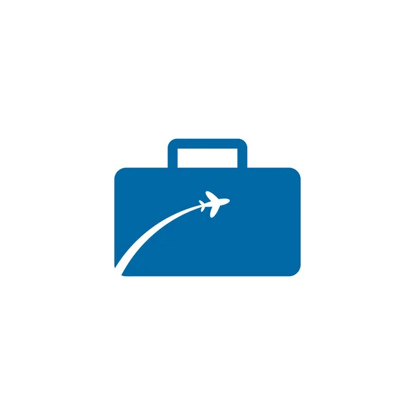 Travel company logo design with plane icon vector illustration — Stock Vector